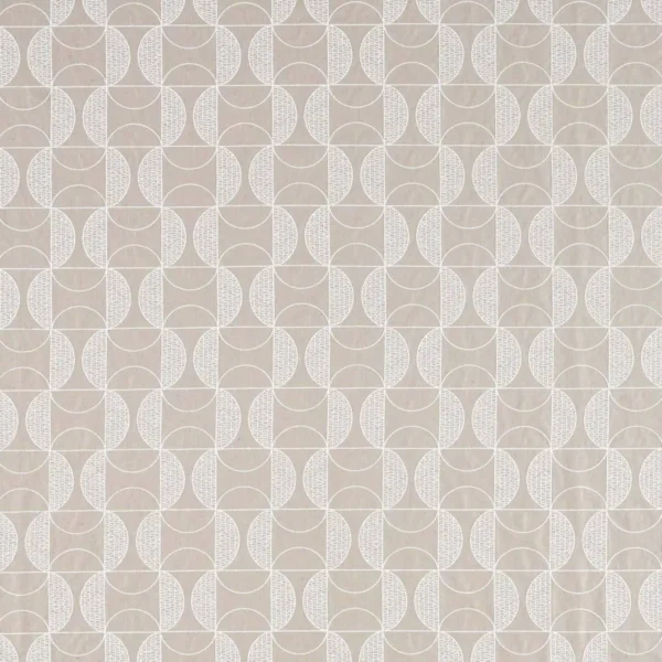 Shinku Fabric - Putty by black-grey geometric embroideried fabric from Scion