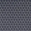 blue geometric embroideried fabric from Scion