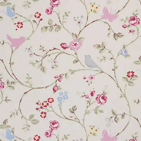 Bird Trail Fabric - Grey by black-grey animal cotton fabric from Studio G