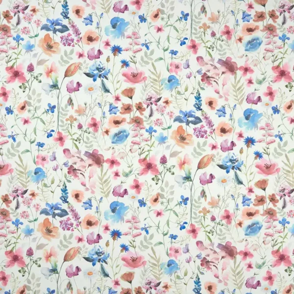 Lolita Fabric - Multi / Cream by multicolour botanical printed fabric from Studio G