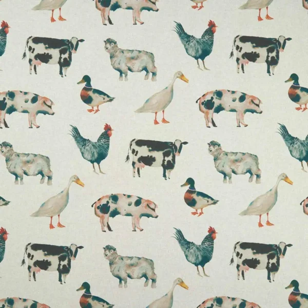 On The Farm Fabric - Linen by brown animal printed fabric from Studio G