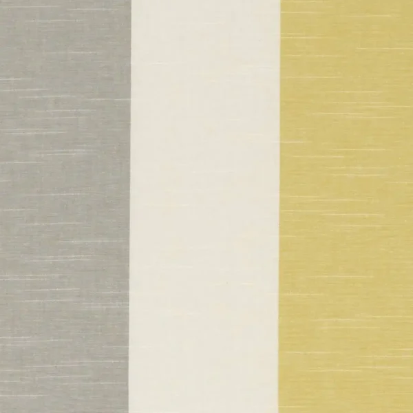 Buckton Fabric - Ochre by black-grey striped cotton fabric from Studio G