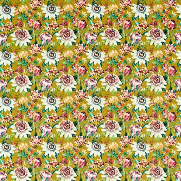 yellow botanical printed fabric from Studio G