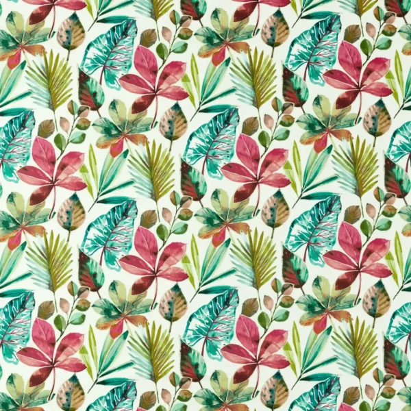 Rainforest Fabric - Autumn by multicolour botanical cotton fabric from Studio G