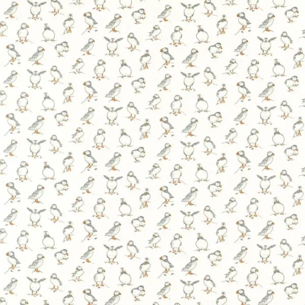 Atlantic Fabric - Natural by white animal cotton fabric from Studio G