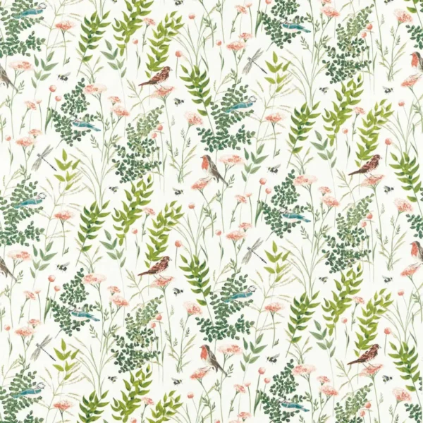 Gardenia Fabric - Blush by multicolour animal cotton fabric from Studio G