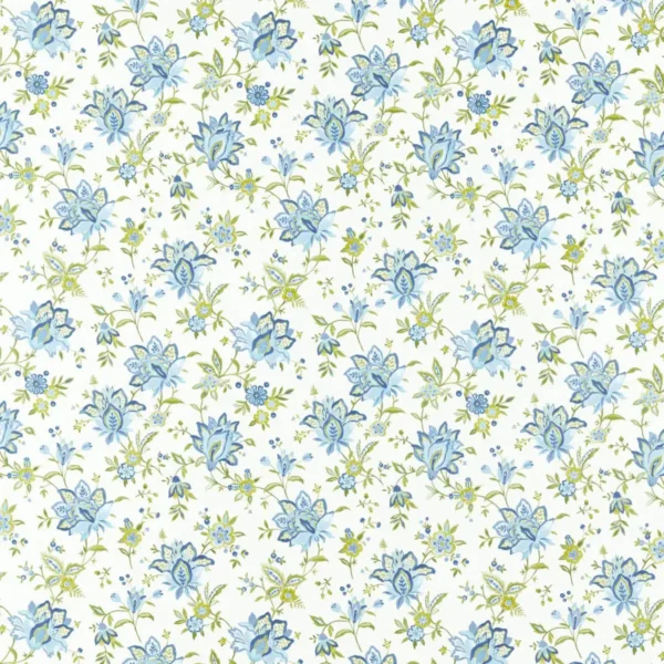 Ornella Fabric - Denim by multicolour botanical cotton fabric from Studio G