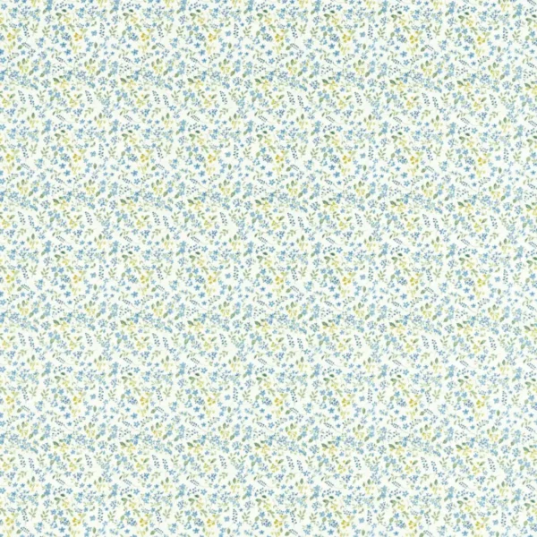 Petal Fabric - Denim by multicolour botanical cotton fabric from Studio G