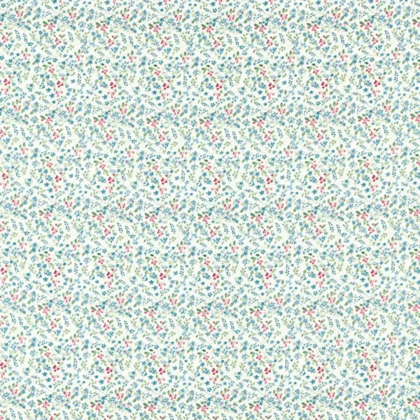 Petal Fabric - Mineral / Rouge by multicolour botanical cotton fabric from Studio G