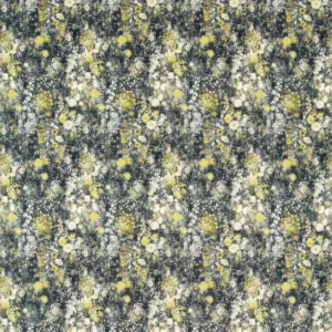 black-grey botanical velvet-chenille fabric from Studio G