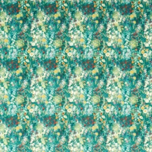 green botanical velvet-chenille fabric from Studio G