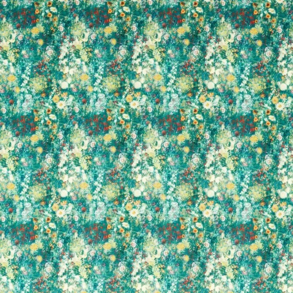 green botanical velvet-chenille fabric from Studio G