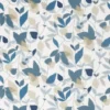 blue botanical cotton fabric from Scion