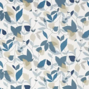 blue botanical cotton fabric from Scion