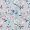 blue botanical cotton fabric from Beaumont Textiles