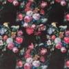 black-grey botanical velvet-chenille fabric from Beaumont Textiles