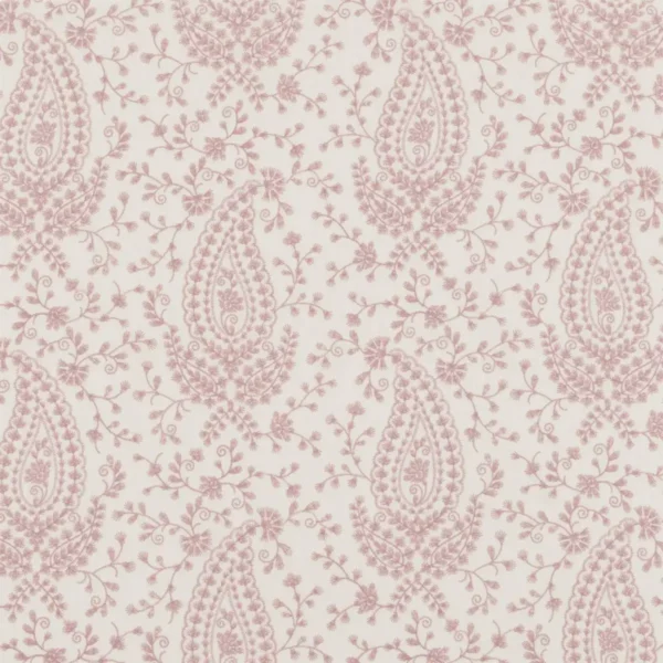 Kandahar Fabric - Blush by pink botanical embroideried fabric from Beaumont Textiles
