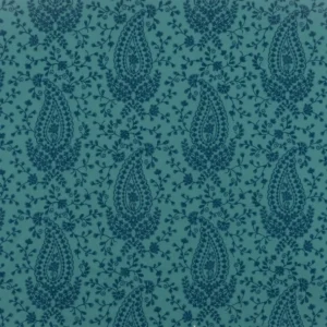 blue botanical embroideried fabric from Beaumont Textiles