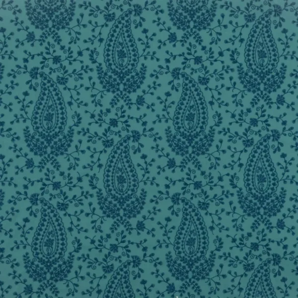 Kandahar Fabric - Marine Blue by blue botanical embroideried fabric from Beaumont Textiles