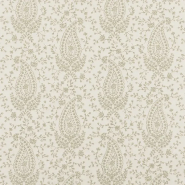 green botanical embroideried fabric from Beaumont Textiles