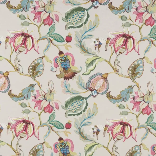 green botanical printed fabric from Beaumont Textiles