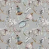 black-grey botanical printed fabric from Beaumont Textiles