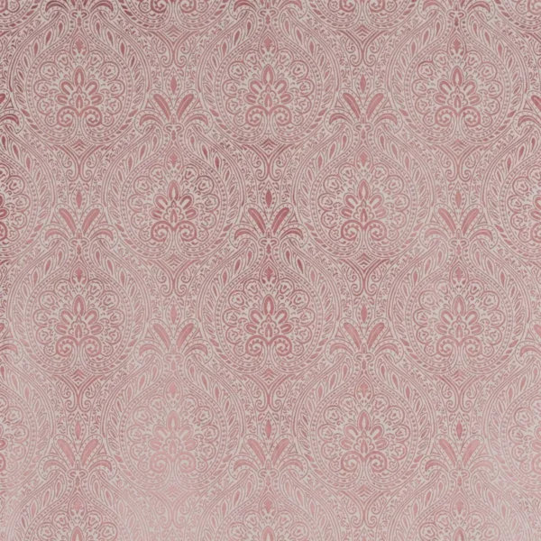 pink botanical woven fabric from Beaumont Textiles