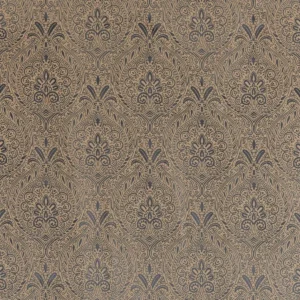 black-grey botanical woven fabric from Beaumont Textiles