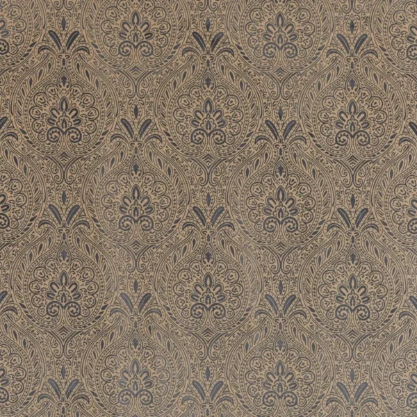 black-grey botanical woven fabric from Beaumont Textiles