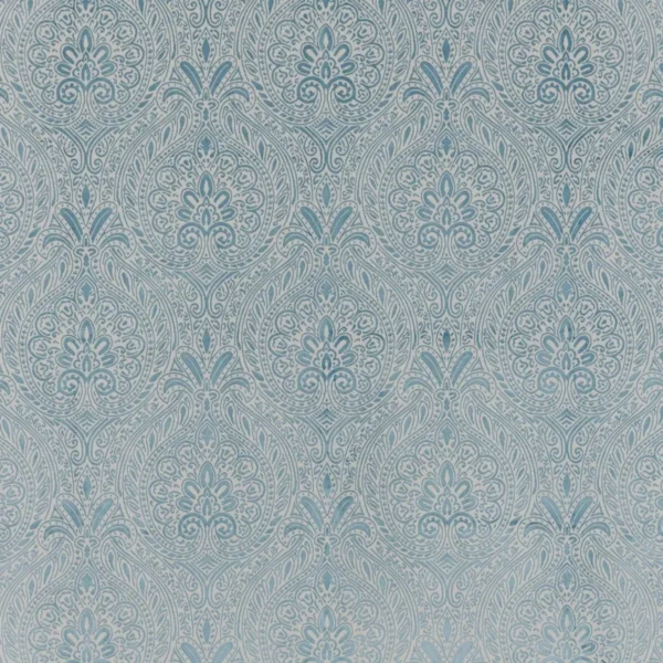 Parthia Fabric - Sky Blue by blue botanical woven fabric from Beaumont Textiles