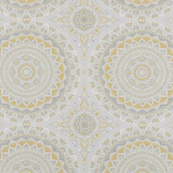 Quetta Fabric - Ochre by multicolour botanical cotton fabric from Beaumont Textiles