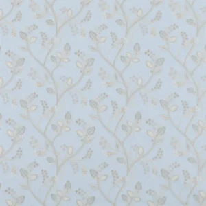 blue botanical cotton fabric from Beaumont Textiles