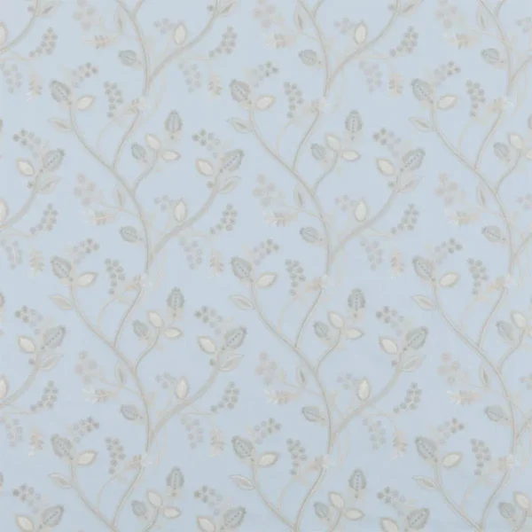 Samlesbury Fabric - Egg Shell by blue botanical cotton fabric from Beaumont Textiles
