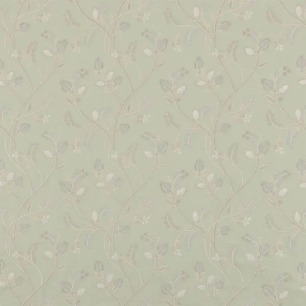Samlesbury Fabric - Pear by green botanical cotton fabric from Beaumont Textiles