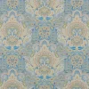 blue botanical cotton fabric from Beaumont Textiles