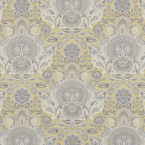 Shiraz Fabric - Ochre by multicolour botanical cotton fabric from Beaumont Textiles
