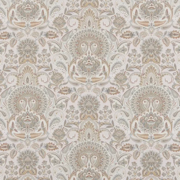 Shiraz Fabric - Parchment by multicolour botanical cotton fabric from Beaumont Textiles