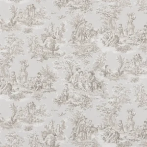 black-grey botanical cotton fabric from Beaumont Textiles