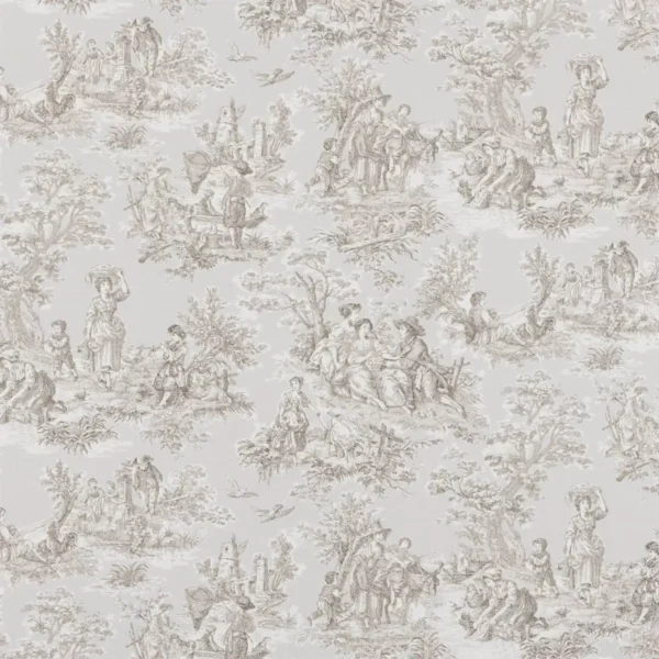 black-grey botanical cotton fabric from Beaumont Textiles