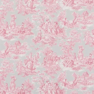 pink botanical cotton fabric from Beaumont Textiles