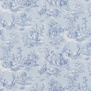 blue botanical cotton fabric from Beaumont Textiles