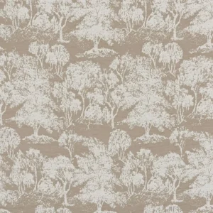 brown botanical jacquard fabric from Beaumont Textiles