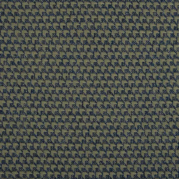 blue geometric woven fabric from Beaumont Textiles