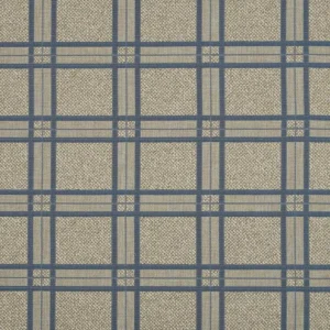 blue checked woven fabric from Beaumont Textiles