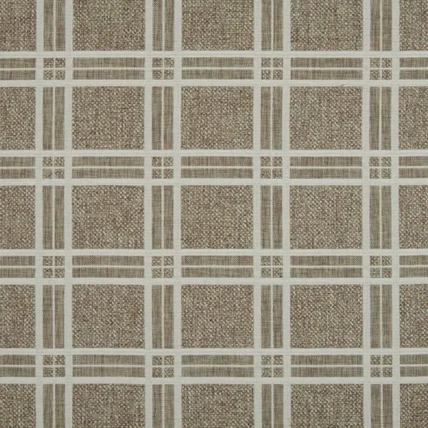 Alexander Fabric - Mocha by brown checked woven fabric from Beaumont Textiles