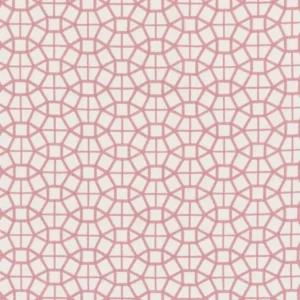 red geometric cotton fabric from Beaumont Textiles