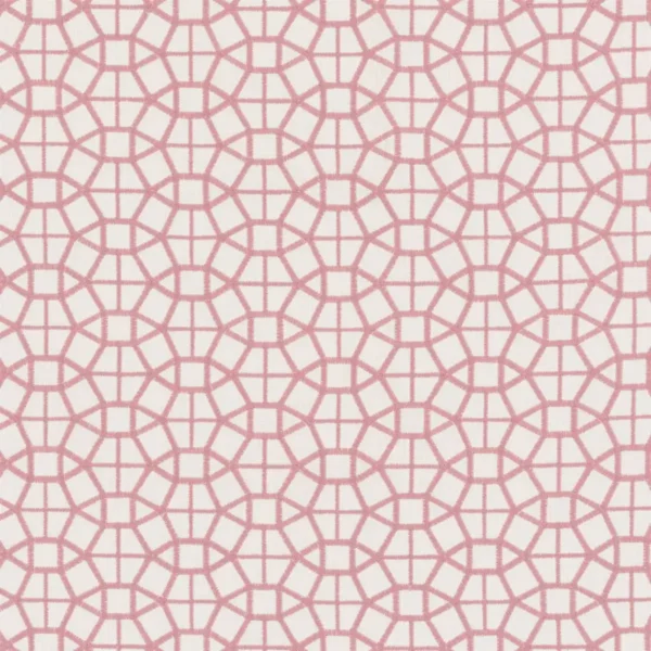 Al-Hasa Fabric - Blush by red geometric cotton fabric from Beaumont Textiles
