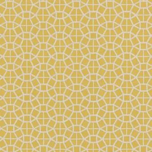 yellow geometric cotton fabric from Beaumont Textiles