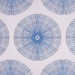 blue spotted embroideried fabric from Beaumont Textiles