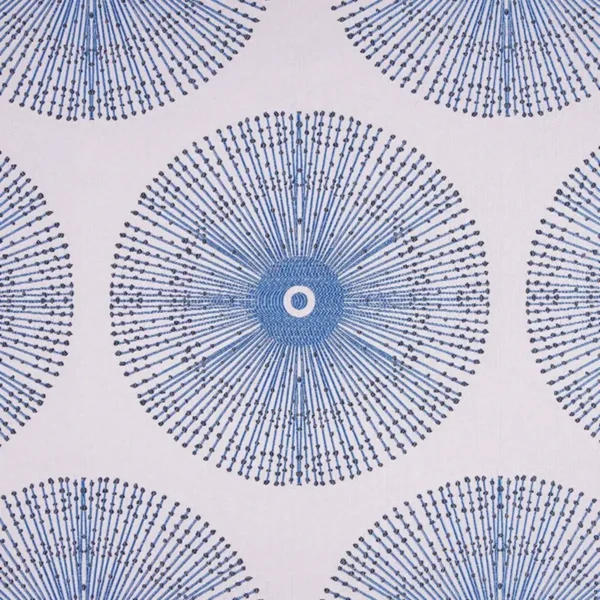 Amaze Fabric - Denim by blue spotted embroideried fabric from Beaumont Textiles